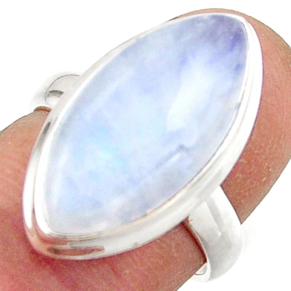 13.41cts natural rainbow moonstone 925 sterling silver ring size 6 r42713