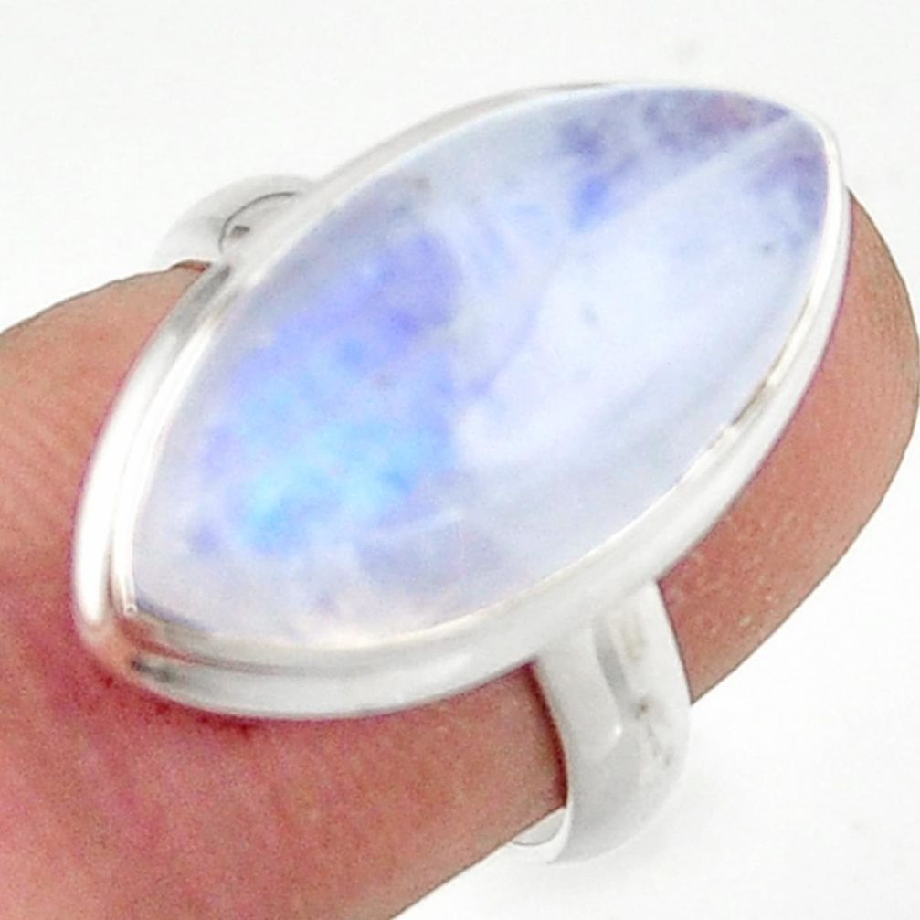 13.73cts natural rainbow moonstone 925 sterling silver ring size 6 r42730