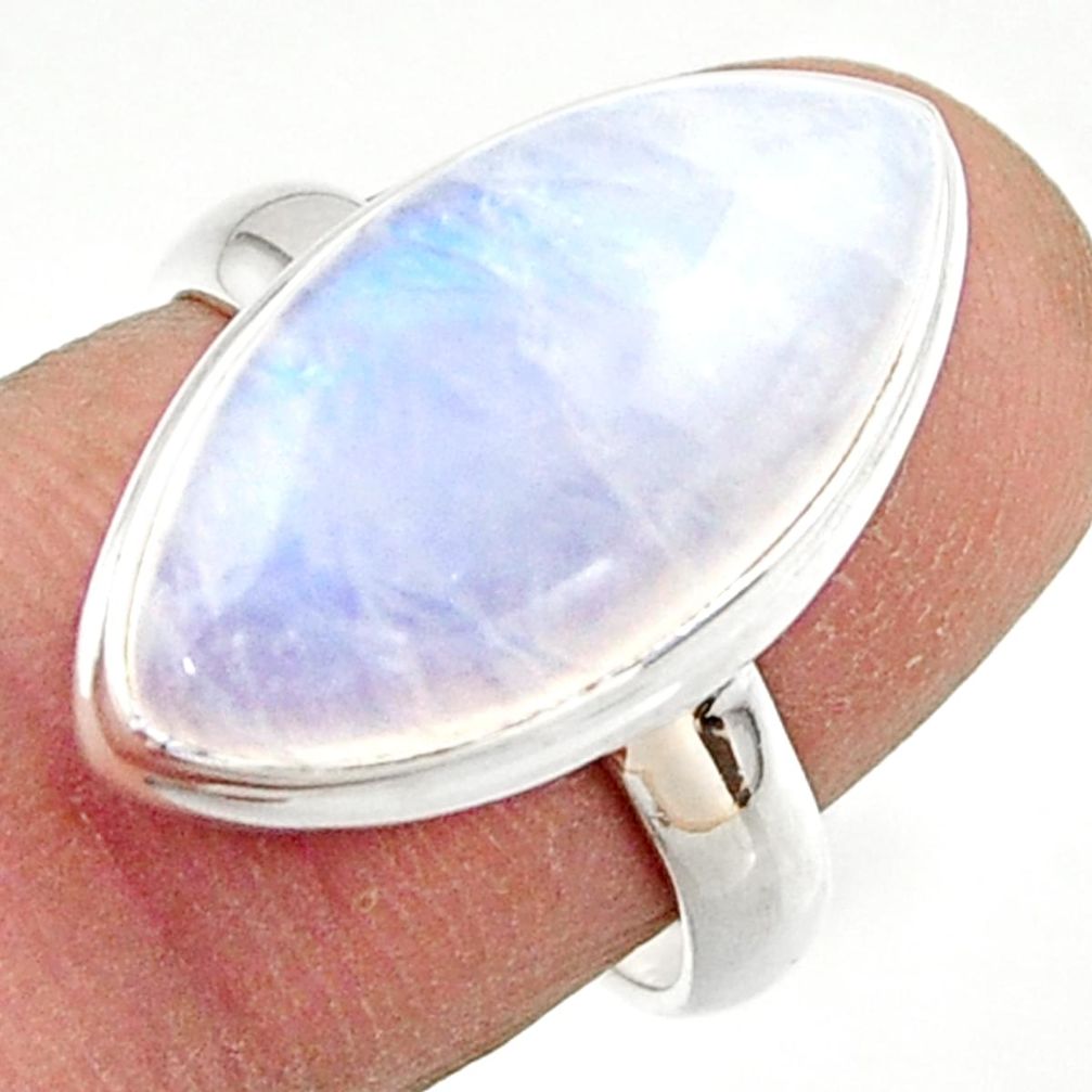 13.48cts natural rainbow moonstone 925 sterling silver ring size 7 r42709