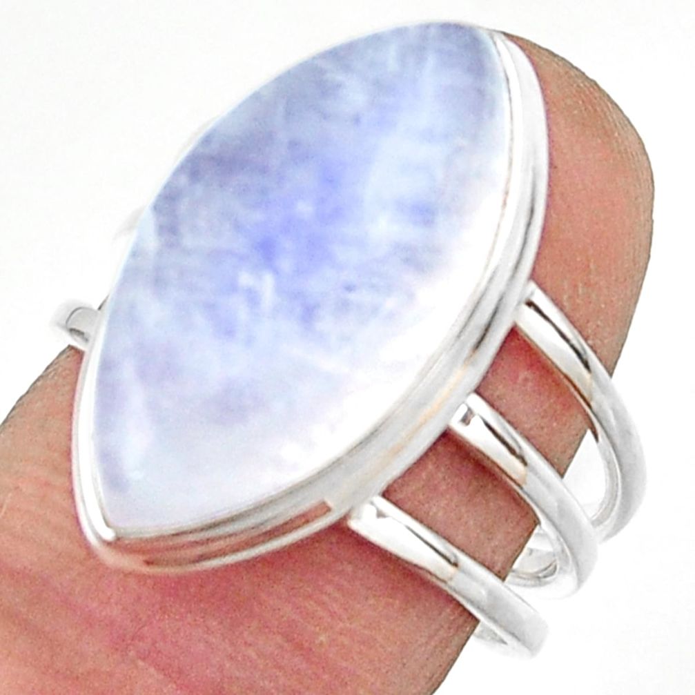 12.89cts natural rainbow moonstone 925 sterling silver ring size 7 r42715