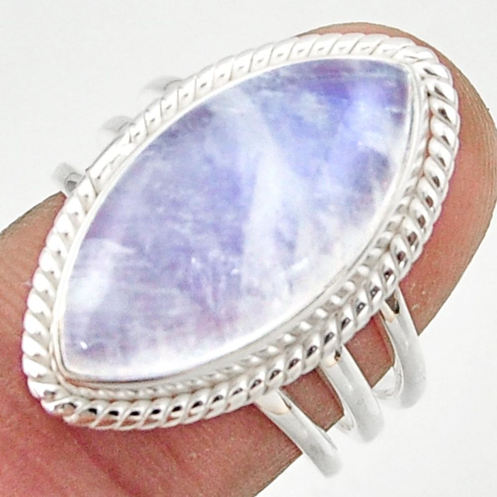 13.31cts natural rainbow moonstone 925 sterling silver ring size 7 r42725