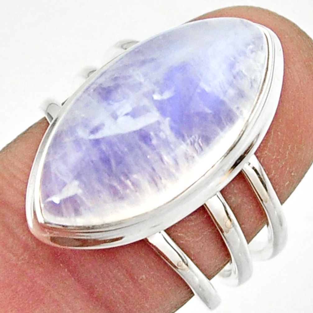 13.20cts natural rainbow moonstone 925 sterling silver ring size 7 r42735