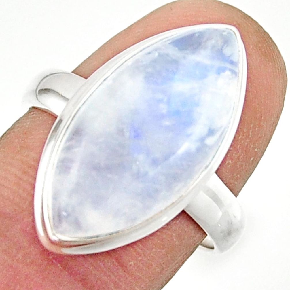 13.51cts natural rainbow moonstone 925 sterling silver ring size 8 r42705