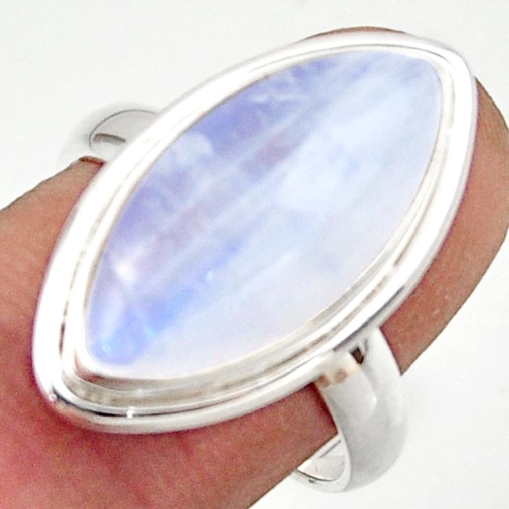 13.18cts natural rainbow moonstone 925 sterling silver ring size 8 r42711