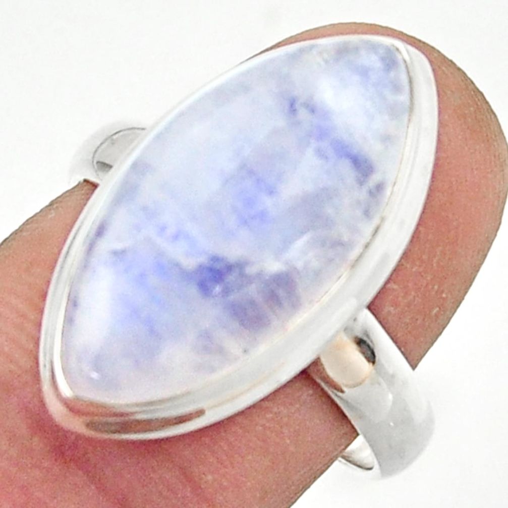 13.54cts natural rainbow moonstone 925 sterling silver ring size 8 r42731