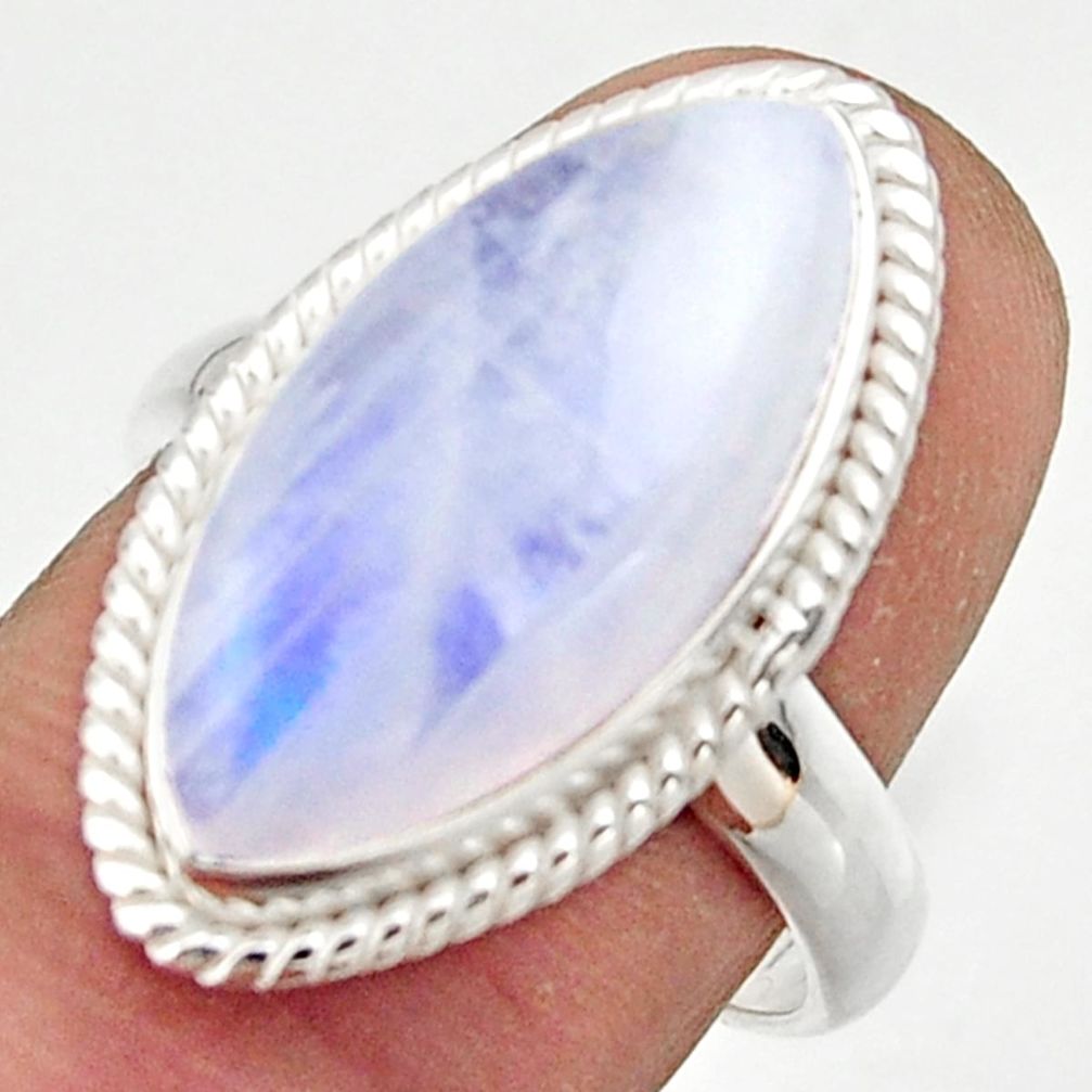 13.78cts natural rainbow moonstone 925 sterling silver ring size 8 r42733