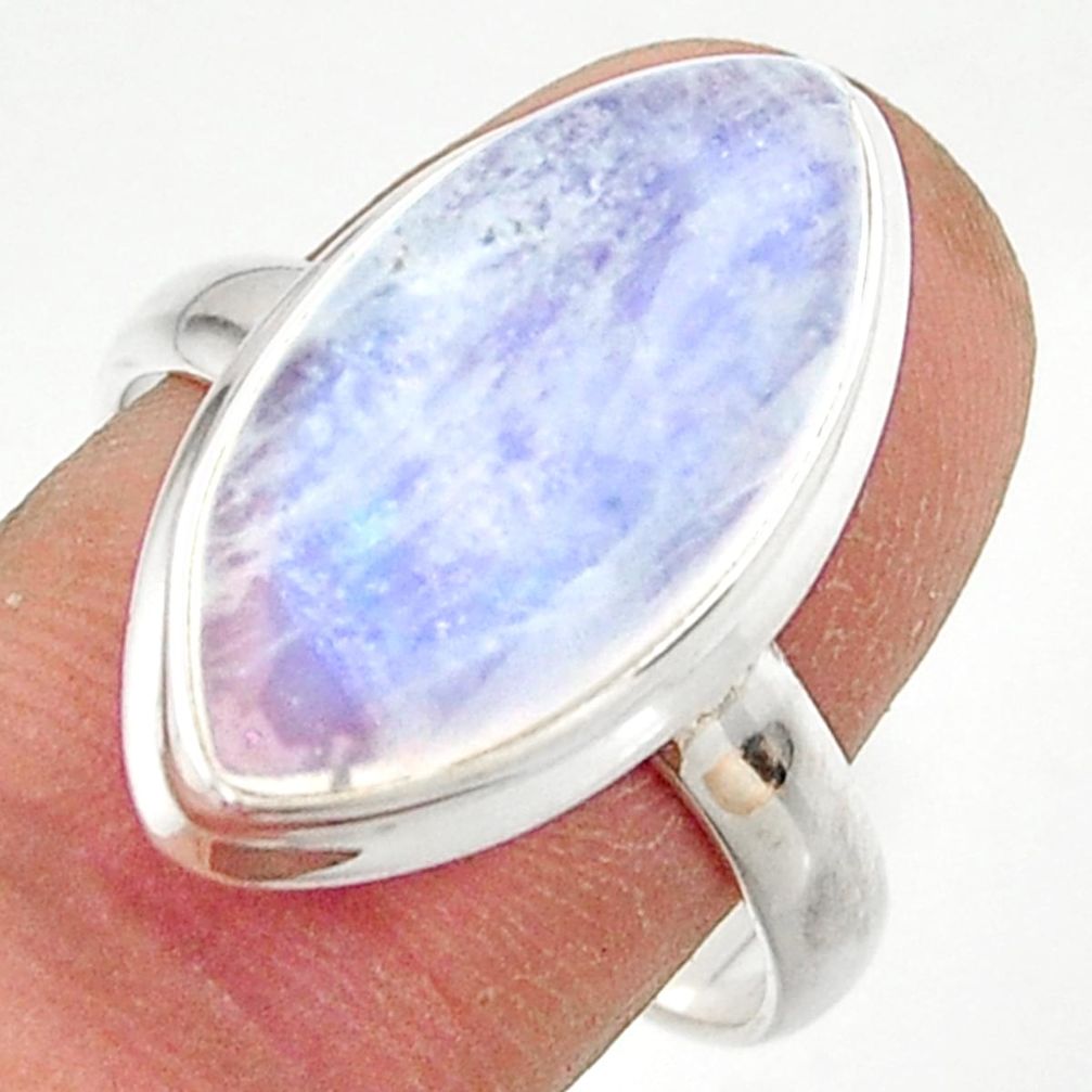 14.07cts natural rainbow moonstone 925 sterling silver ring size 9 r42701