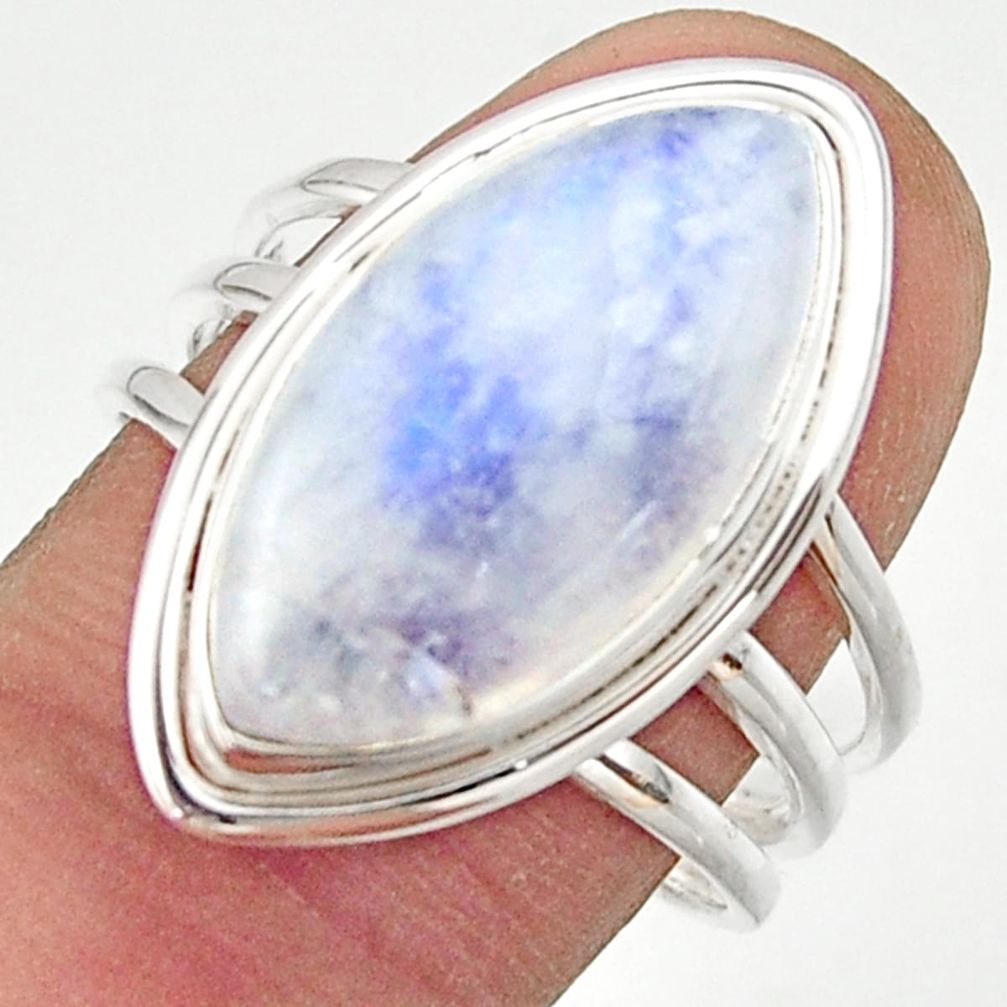 12.75cts natural rainbow moonstone 925 sterling silver ring size 9 r42704