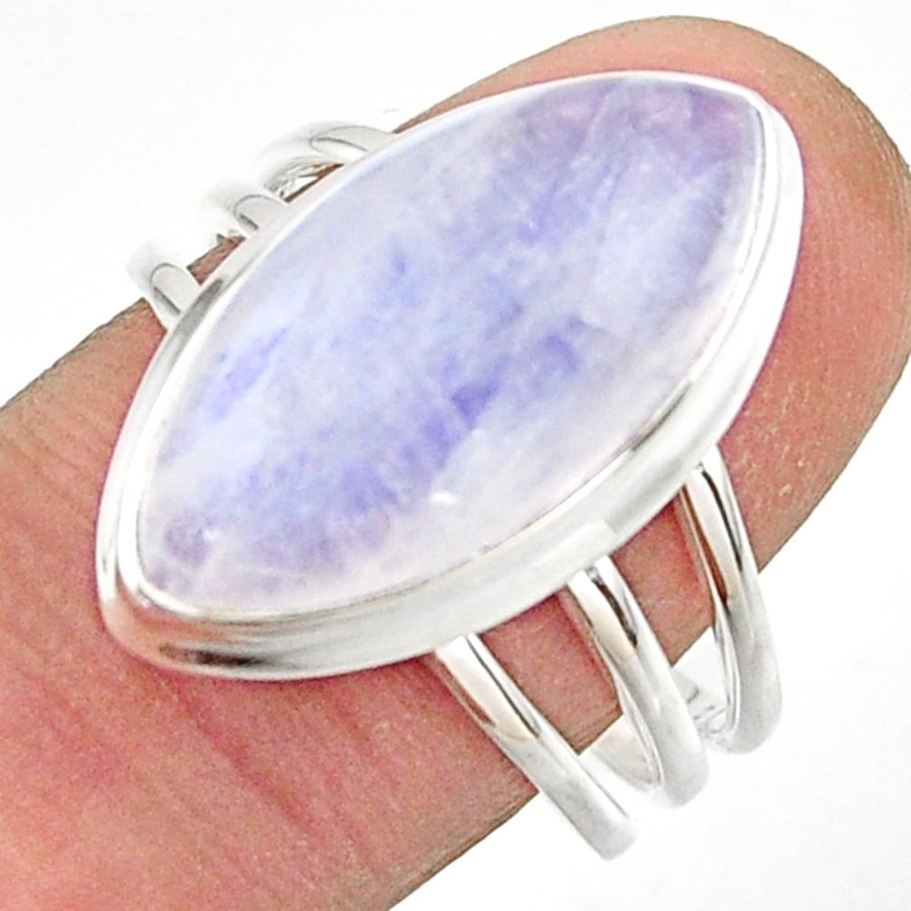 13.84cts natural rainbow moonstone 925 sterling silver ring size 9 r42727