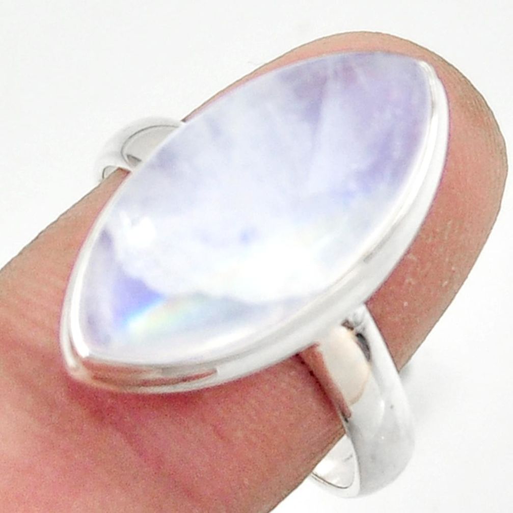 13.09cts natural rainbow moonstone 925 sterling silver ring size 9 r42728