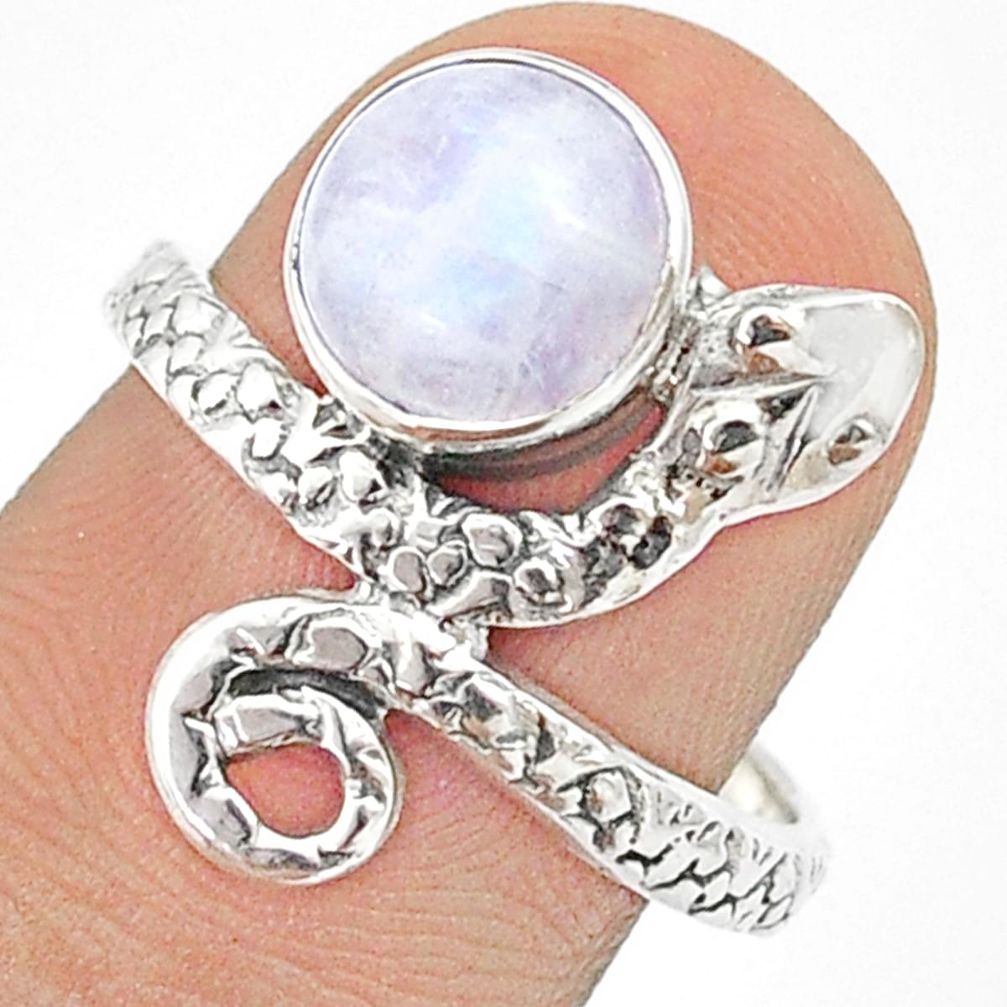 3.01cts natural rainbow moonstone 925 sterling silver ring size 7.5 u29837