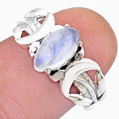 2.35cts natural rainbow moonstone 925 sterling silver ring size 6.5 u49816