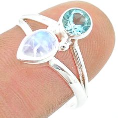2.81cts natural rainbow moonstone topaz 925 sterling silver ring size 8 u36535