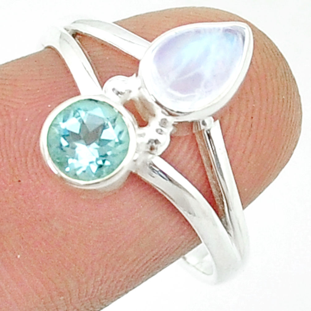 2.48cts natural rainbow moonstone topaz 925 sterling silver ring size 8 u36554