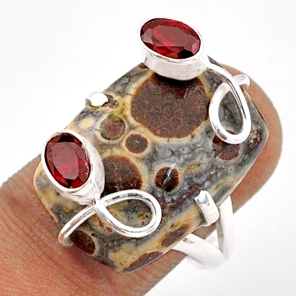 18.70cts natural red birds eye garnet 925 sterling silver ring size 8 t92137