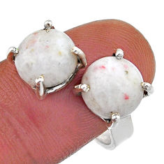 8.32cts natural red cinnabar spanish 925 silver adjustable ring size 8.5 n46646