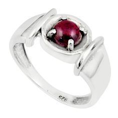 1.21cts natural red garnet 925 sterling silver mens ring jewelry size 8 u24395