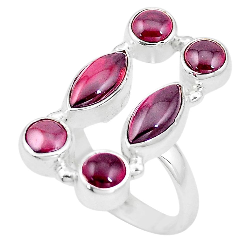 red garnet 925 sterling silver ring jewelry size 6.5 p16015