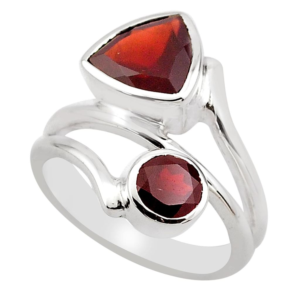 6.55cts natural red garnet 925 sterling silver ring jewelry size 7.5 p83187