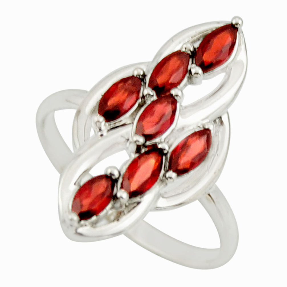 2.61cts natural red garnet 925 sterling silver ring jewelry size 7.5 r25752