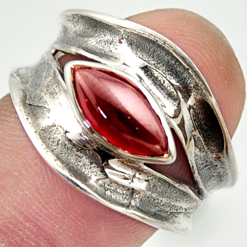 2.46cts natural red garnet 925 sterling silver ring jewelry size 6.5 r36983