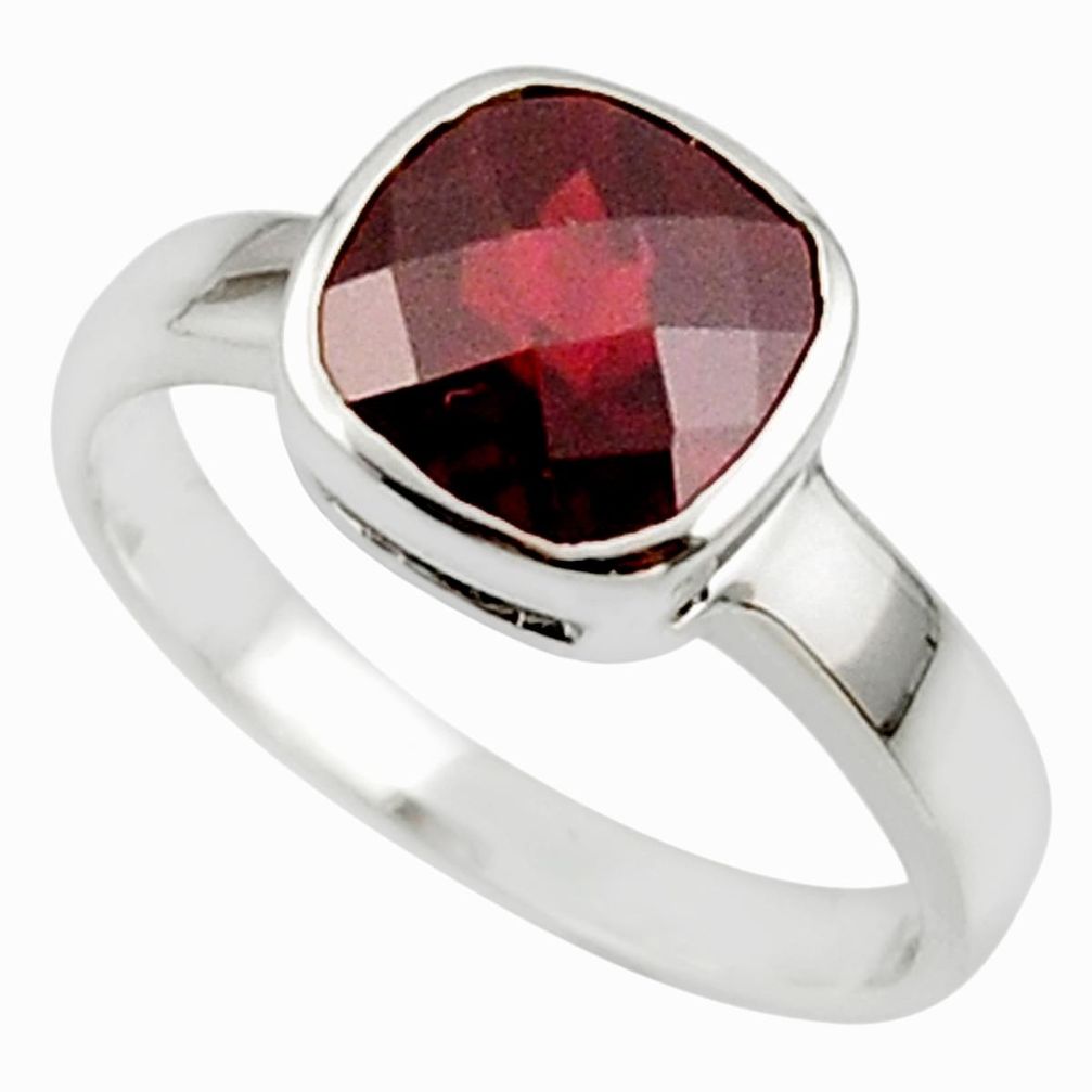 3.14cts natural red garnet 925 sterling silver ring jewelry size 6.5 r45688