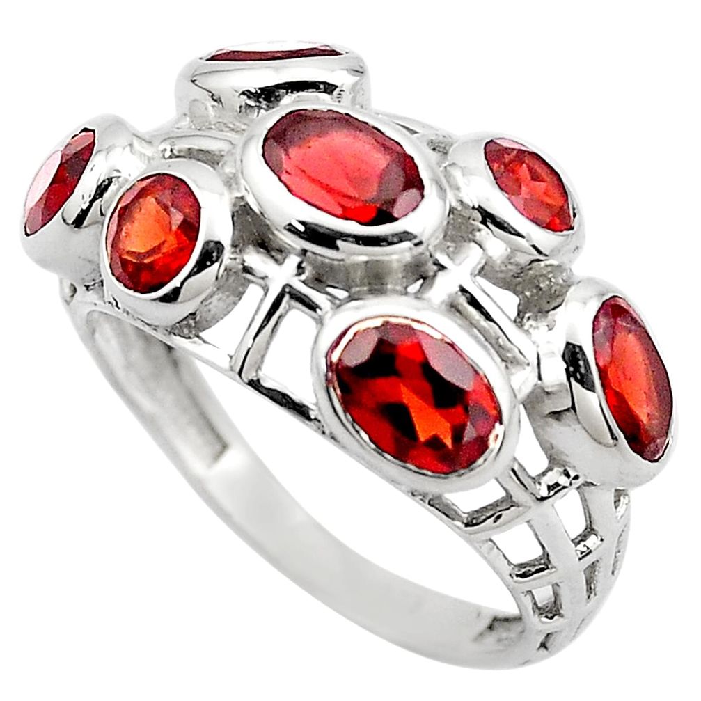 6.03cts natural red garnet 925 sterling silver ring jewelry size 8 p83128