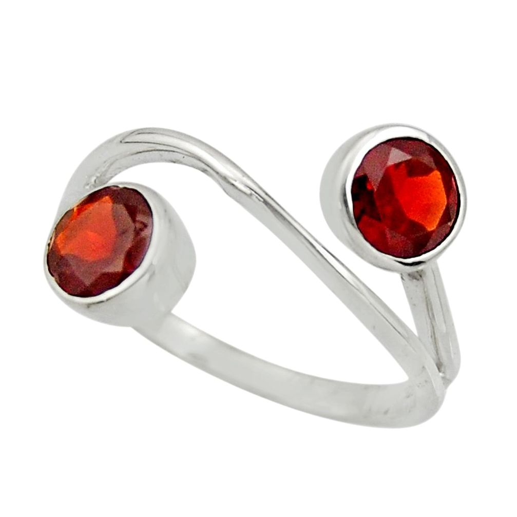 2.93cts natural red garnet 925 sterling silver ring jewelry size 8 r25436