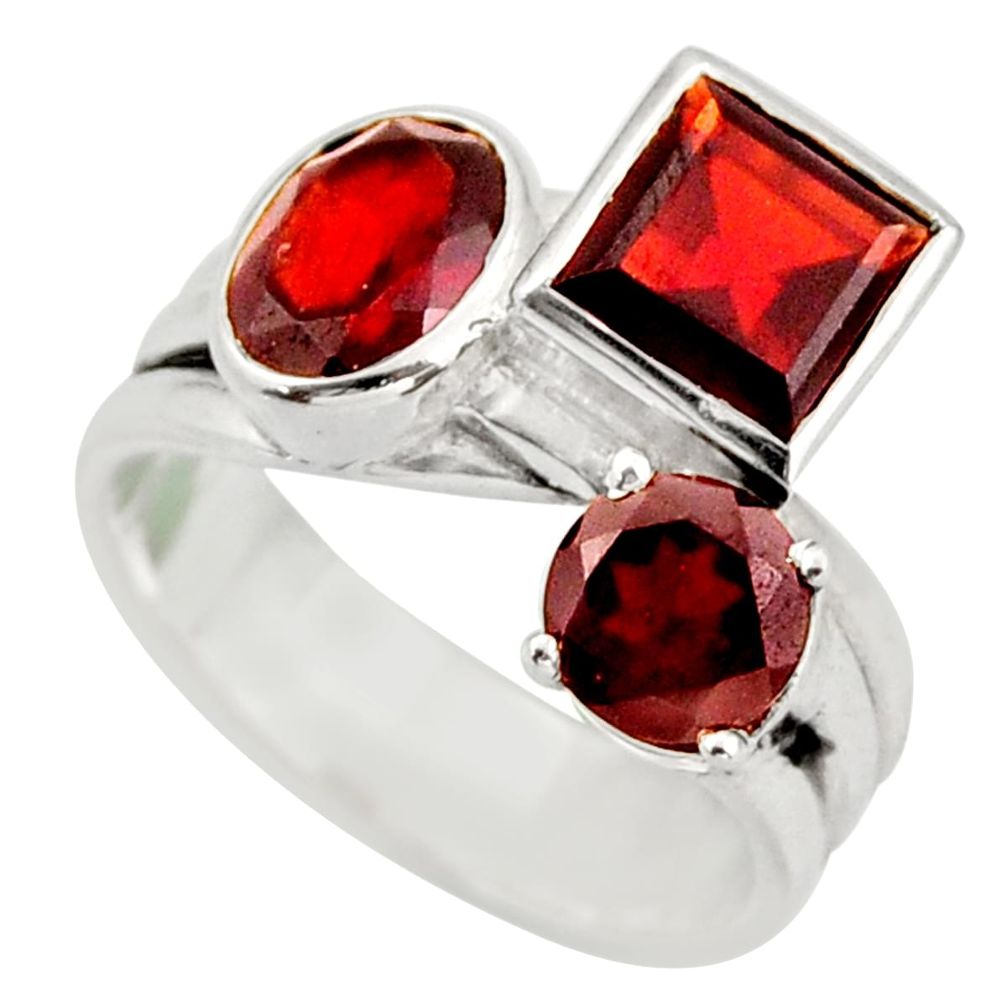6.94cts natural red garnet 925 sterling silver ring jewelry size 9 d46406