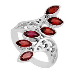 3.68cts natural red garnet 925 sterling silver ring jewelry size 7.5 y80893