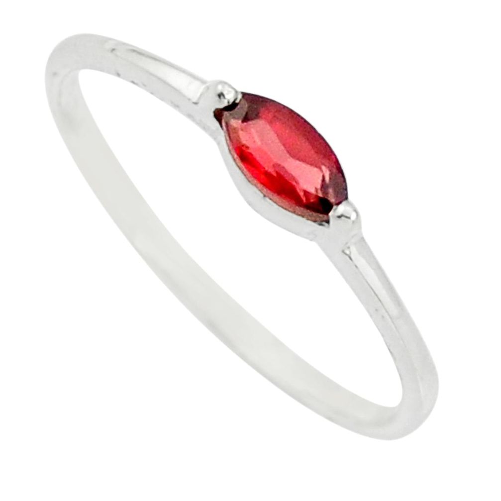 0.88cts natural red garnet 925 sterling silver solitaire ring size 6.5 r25526