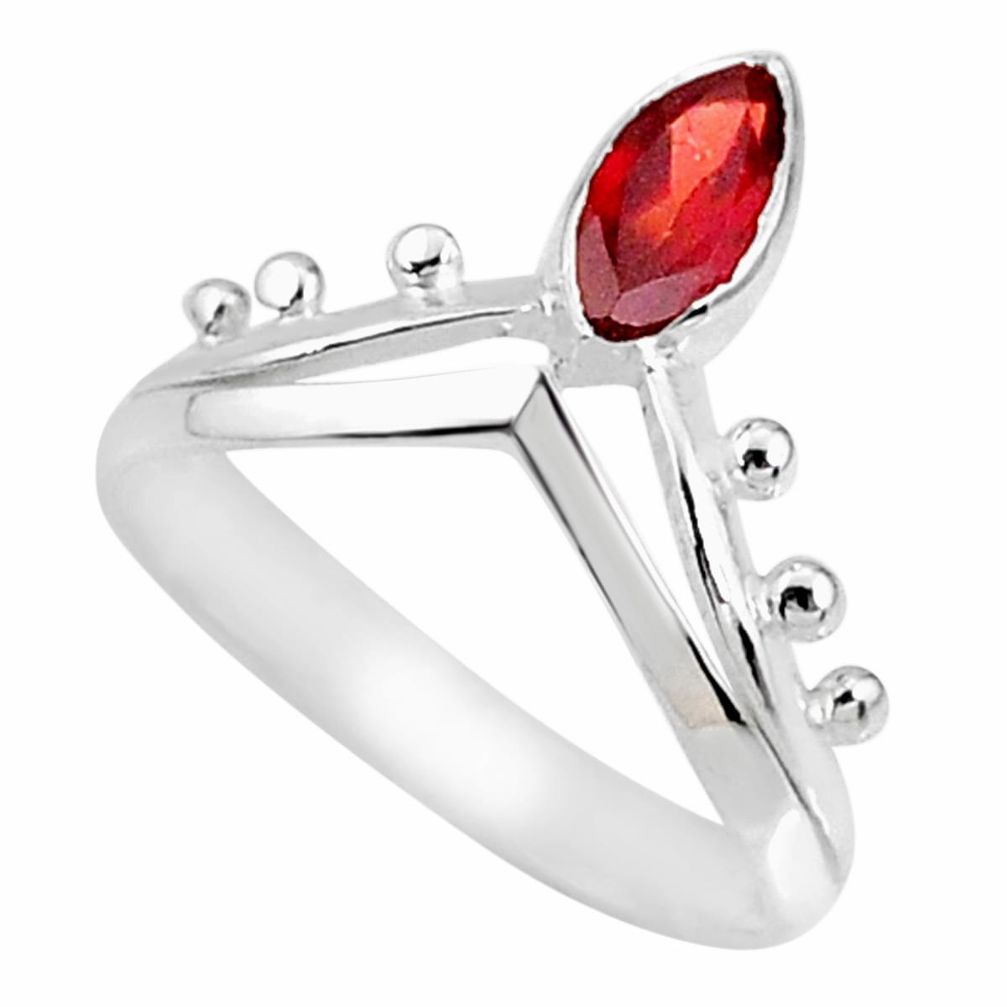 2.02cts natural red garnet 925 sterling silver solitaire ring size 6.5 r70778