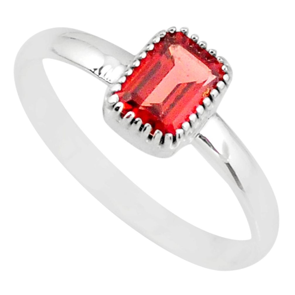 1.74cts natural red garnet 925 sterling silver solitaire ring size 10 r77192