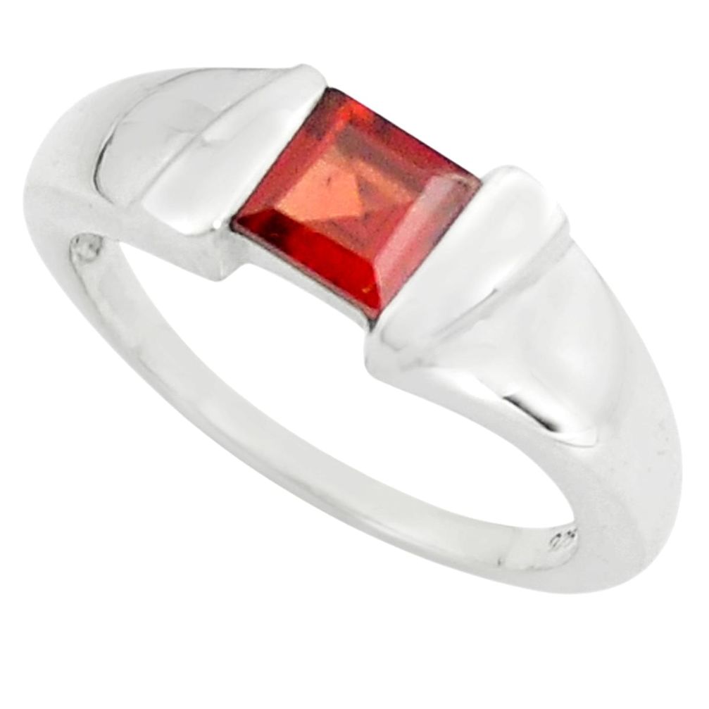 1.01cts natural red garnet 925 sterling silver solitaire ring size 7 p73001