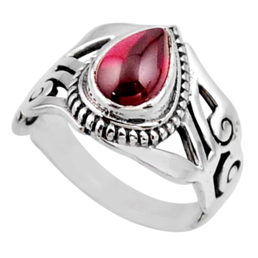 2.33cts natural red garnet 925 sterling silver solitaire ring size 8 r54645