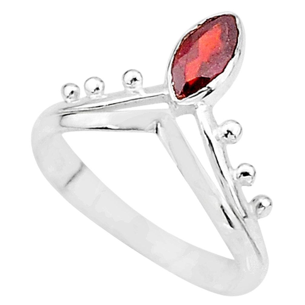 1.81cts natural red garnet 925 sterling silver solitaire ring size 8 t7548