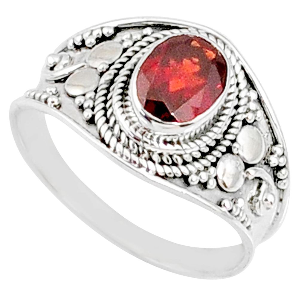 2.05cts natural red garnet 925 sterling silver solitaire ring size 9 r68975