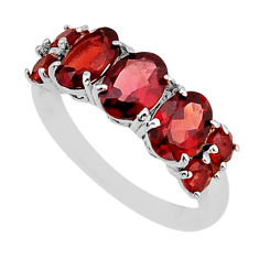 5.24cts natural red garnet oval 925 sterling silver ring jewelry size 8 y79024