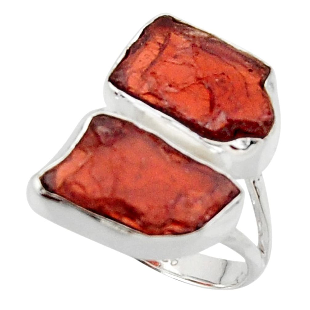 12.06cts natural red garnet rough 925 sterling silver ring jewelry size 6 r49058