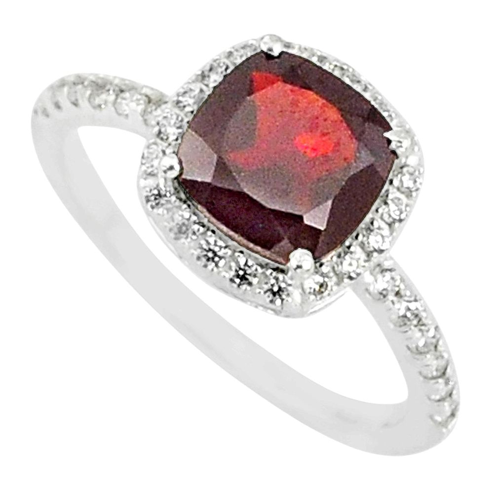 4.89cts natural red garnet topaz 925 silver solitaire ring jewelry size 8 r84060