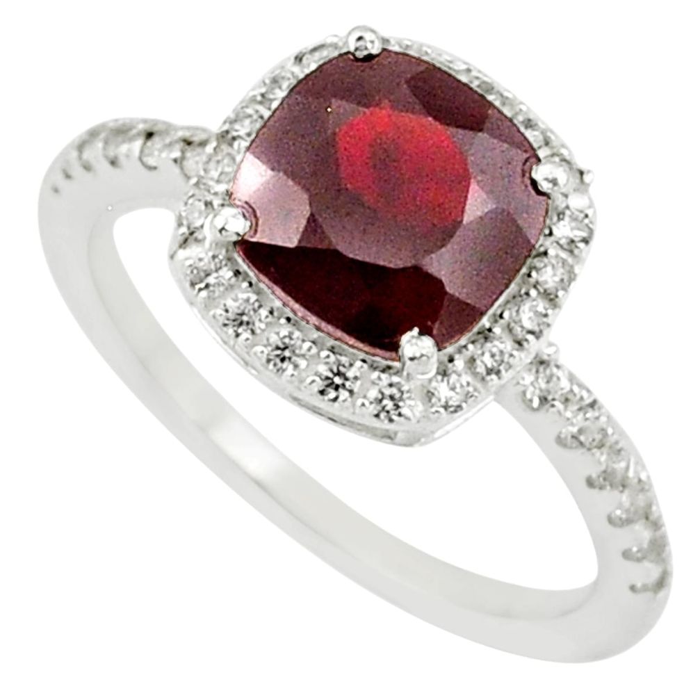 4.51cts natural red garnet zircon 925 sterling silver ring jewelry size 8 r71226