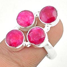 9.61cts natural red ruby 925 sterling silver ring jewelry size 7.5 u32273