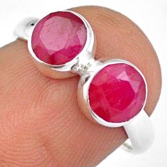 2.36cts natural red ruby round 925 sterling silver ring jewelry size 6 u8492