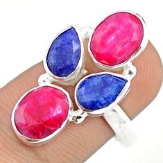 8.55cts natural red ruby sapphire 925 sterling silver ring jewelry size 7 u32251