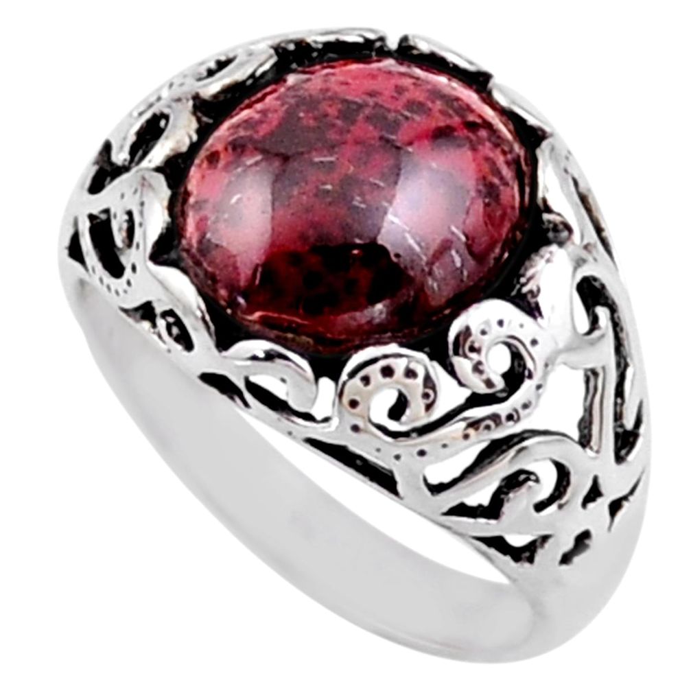 5.53cts natural red tourmaline 925 silver solitaire ring jewelry size 9 r54605