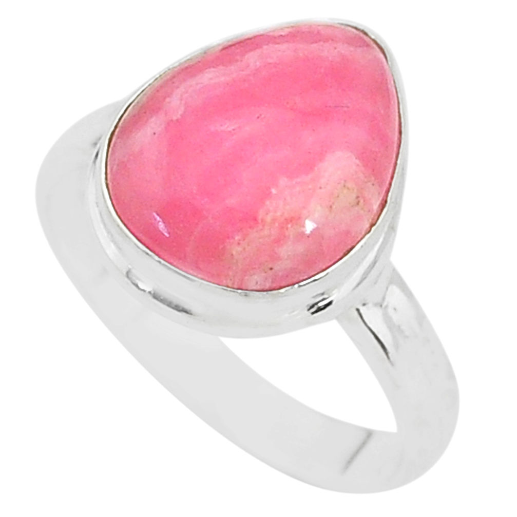7.25cts natural rhodochrosite inca rose 925 silver solitaire ring size 9 t4232