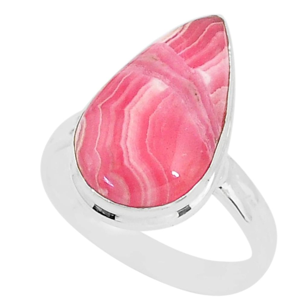 14.23cts natural rhodochrosite inca rose silver solitaire ring size 9.5 t4227