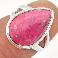 7.30cts natural thulite (unionite, pink zoisite) 925 silver ring size 5 u59922