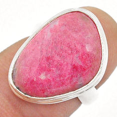13.40cts natural thulite (unionite, pink zoisite) 925 silver ring size 5 u59923