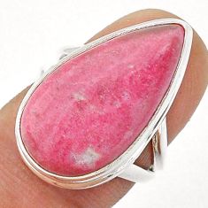 16.17cts natural thulite (unionite, pink zoisite) 925 silver ring size 6 u59925